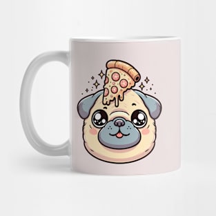 Pug Dog Eating Pizza Mug